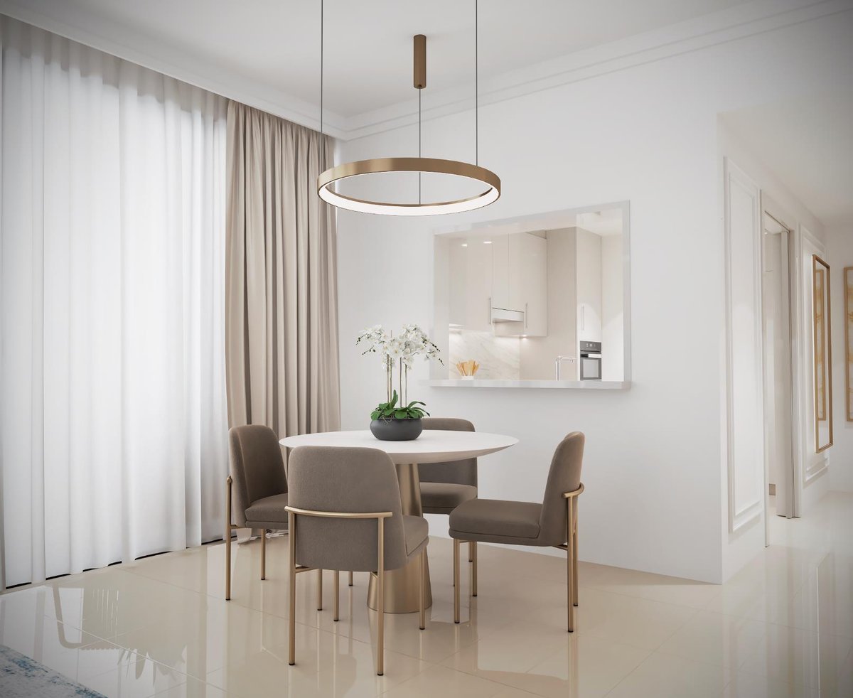 Dining after renovation, 3D design render