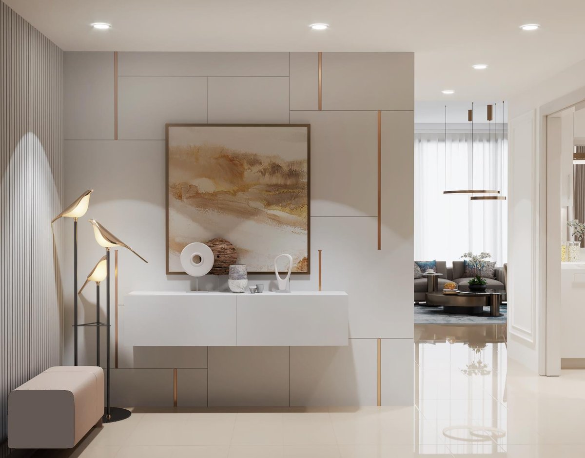 Entrance after renovation, 3D design render