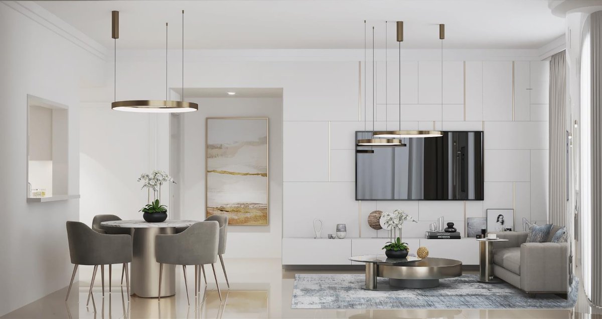 Living Room after renovation, 3D design render