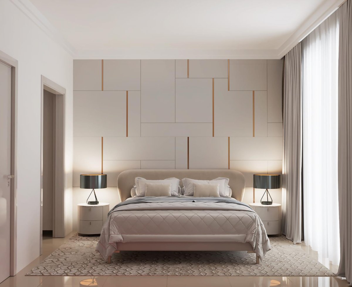 Master Room after renovation, 3D design render