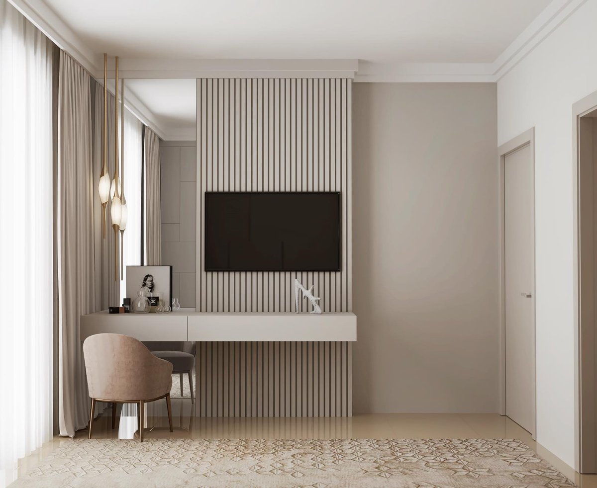 Master Room after renovation, 3D design render