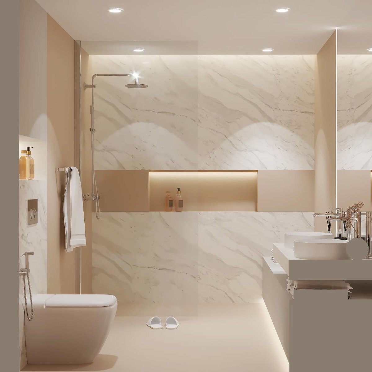 Master Bathroom after renovation, 3D design render